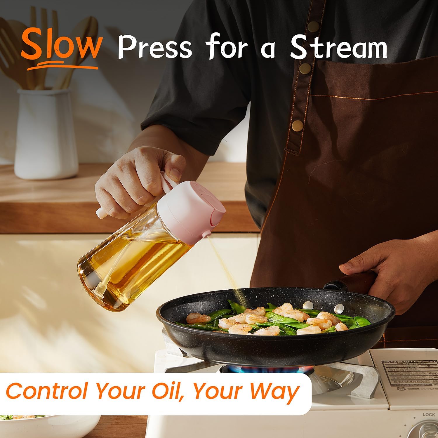 Close-up of pour spout and spray nozzle – peach