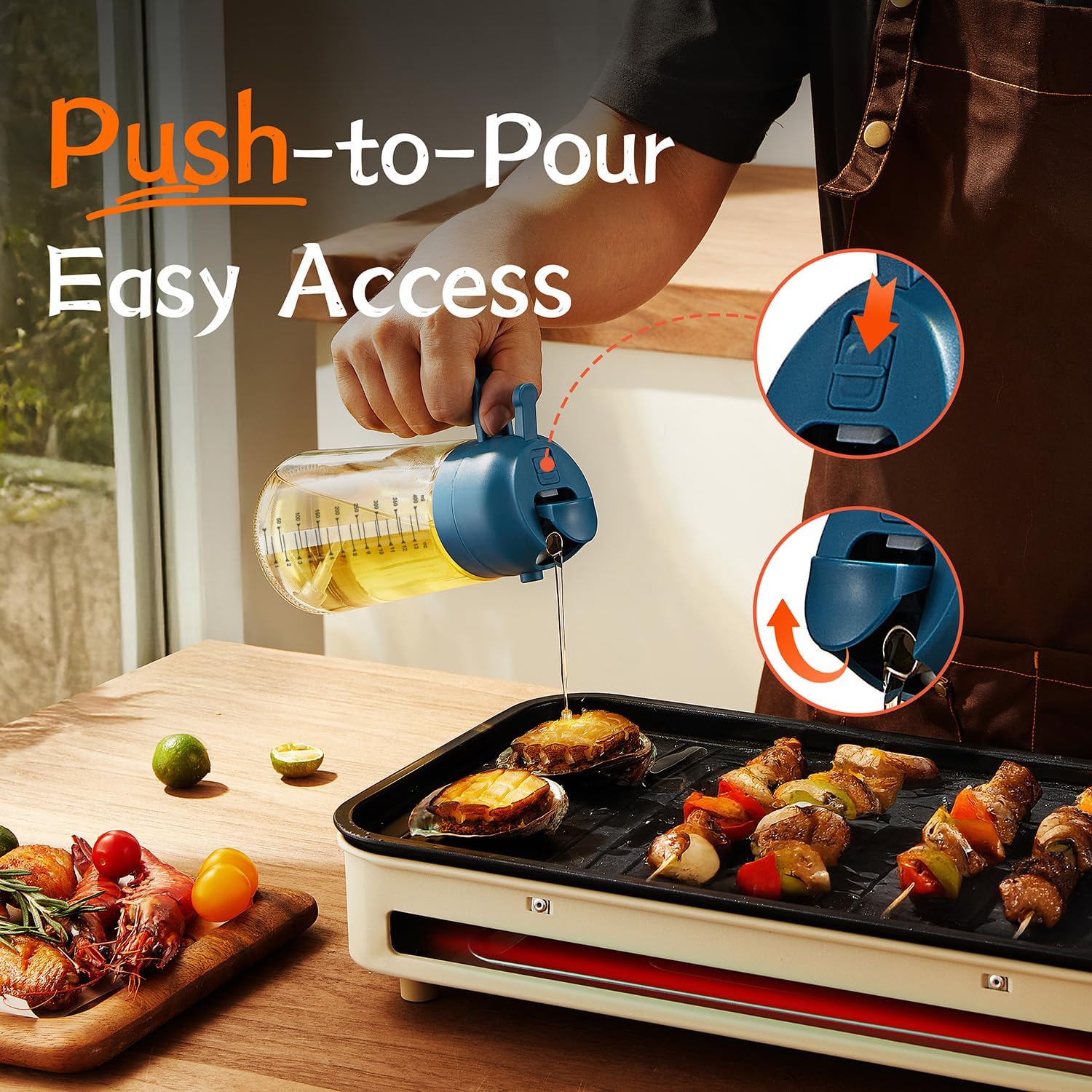 Hand misting food using navy sprayer