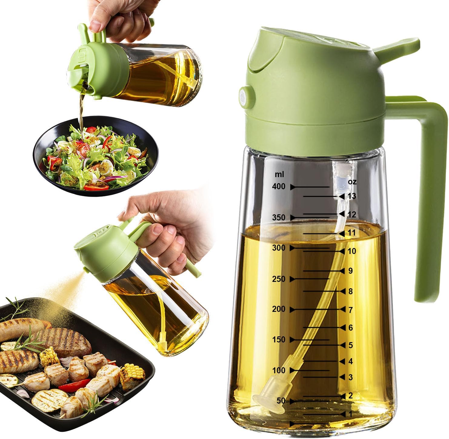 Healthy veggies misted with green Zorli bottle