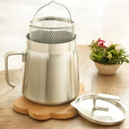 Odriva eco-friendly oil strainer pot with built-in filter net