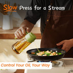 Pouring olive oil using Zorli green sprayer