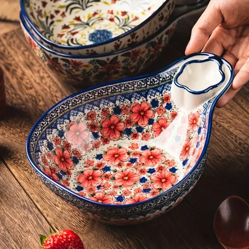 Top view of Odriva bowl showing integrated sauce compartment
