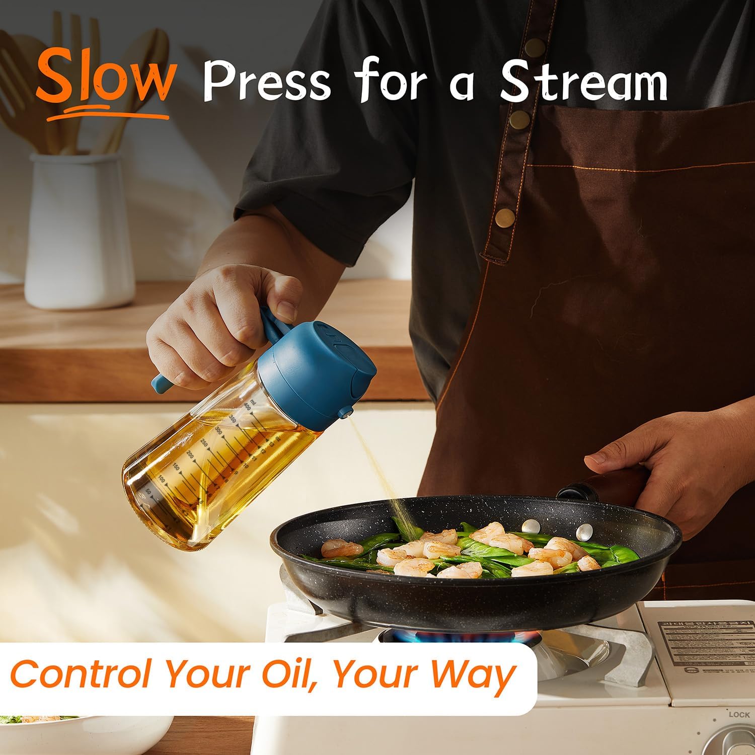 Zorli dual-nozzle oil sprayer in blue