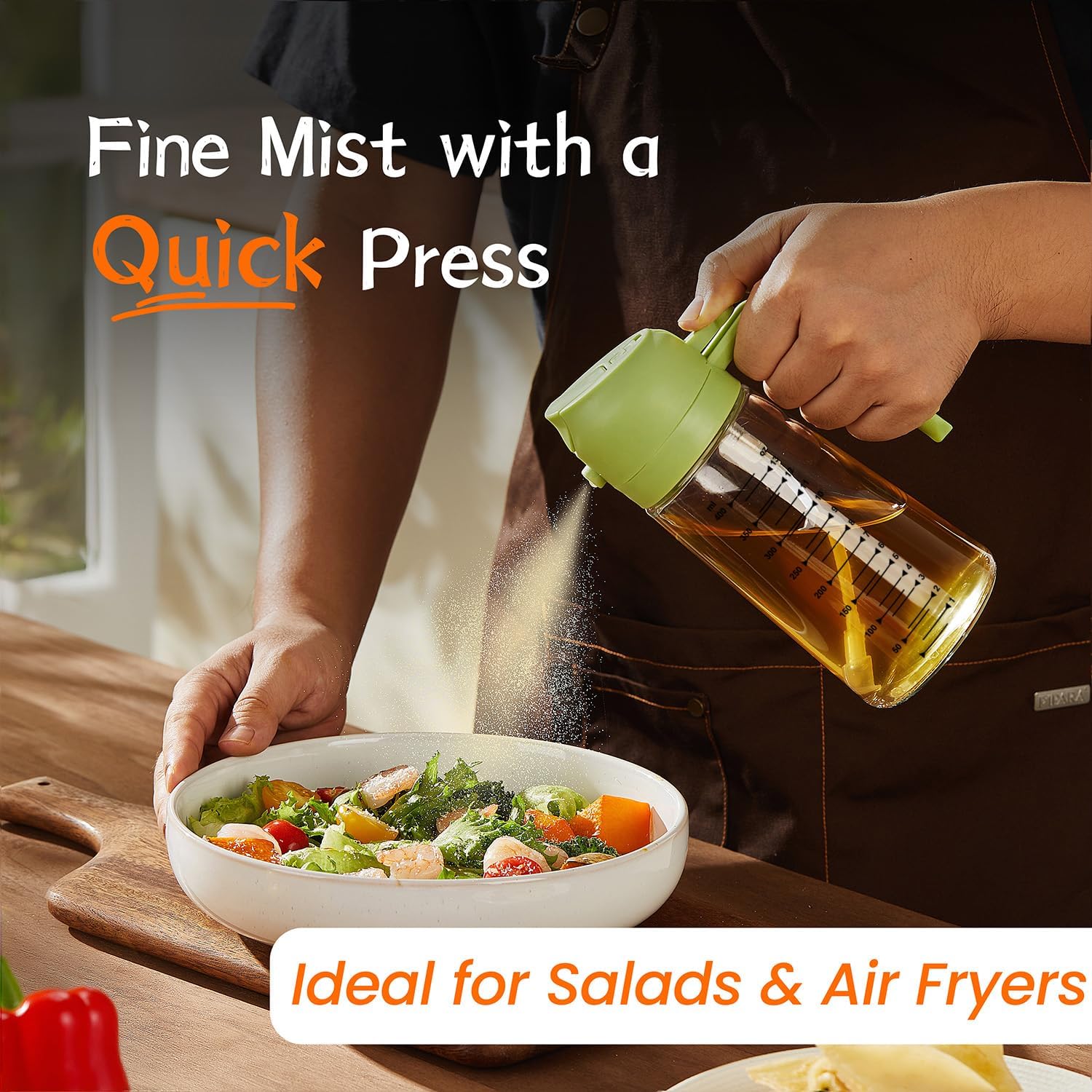 Zorli sprayer next to air fryer and herbs