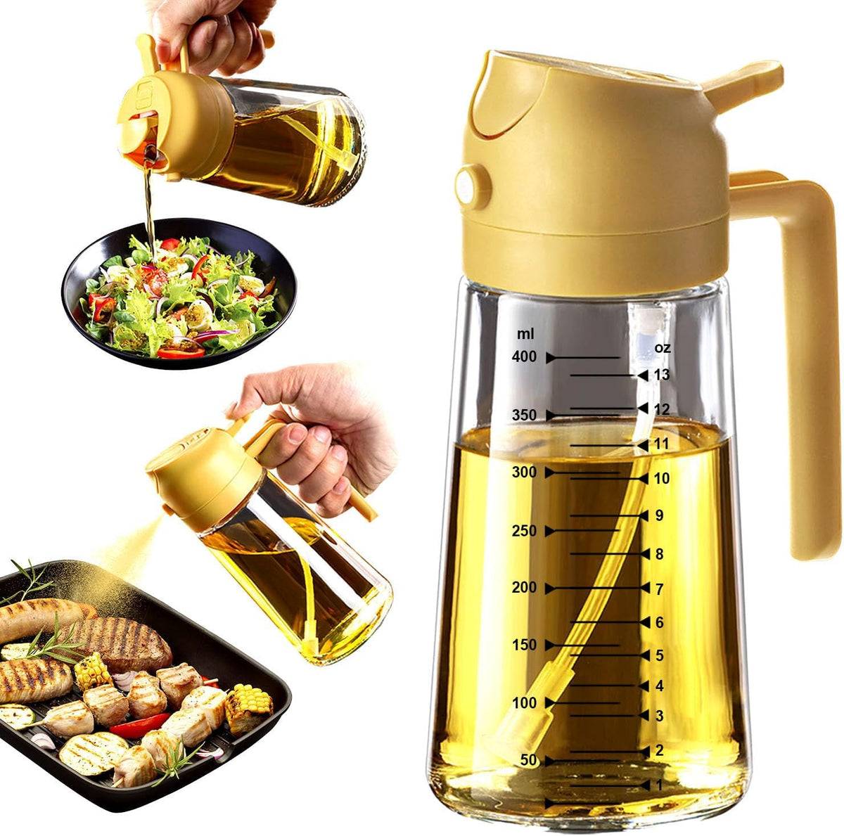 Zorli yellow oil spray bottle front view